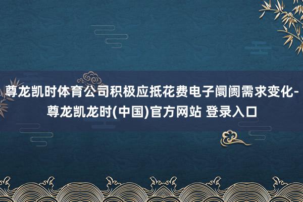 尊龙凯时体育公司积极应抵花费电子阛阓需求变化-尊龙凯龙时(中国)官方网站 登录入口