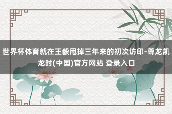 世界杯体育就在王毅甩掉三年来的初次访印-尊龙凯龙时(中国)官方网站 登录入口