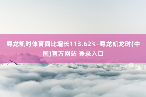 尊龙凯时体育同比增长113.62%-尊龙凯龙时(中国)官方网站 登录入口