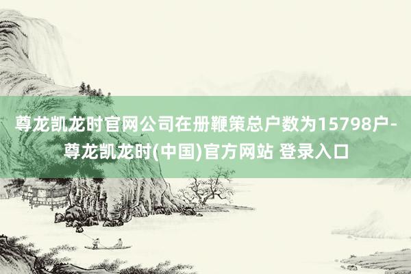 尊龙凯龙时官网公司在册鞭策总户数为15798户-尊龙凯龙时(中国)官方网站 登录入口