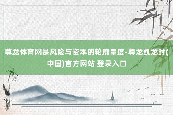 尊龙体育网是风险与资本的轮廓量度-尊龙凯龙时(中国)官方网站 登录入口